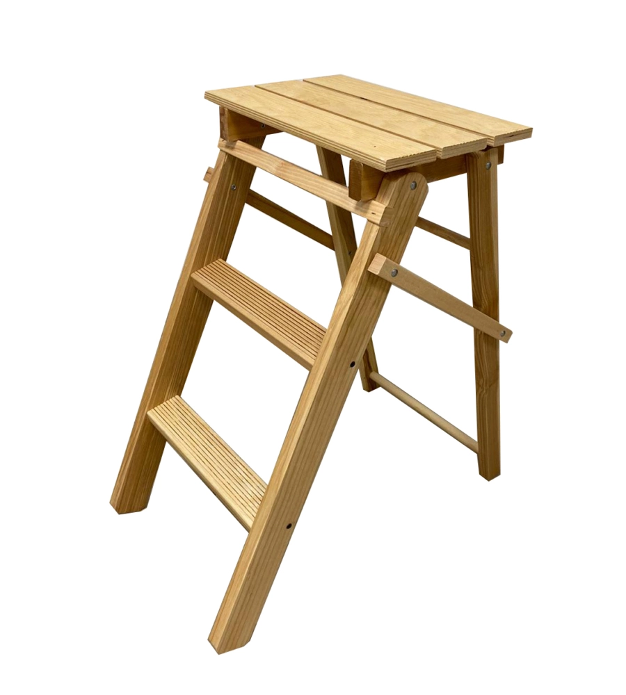 SCALETTA IN LEGNO DI FAGGIO 3 GRADINI, 55X60X32 CM